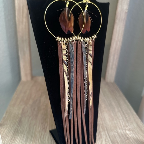 Leather Handmade Earrings - Picture 3 of 4